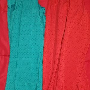 BUNDLE! 2-Zyia Long Sleeve Chill Tee; Red And Teal, Medium